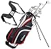 Wilson Anfänger-Komplettsatz, 10 Golfschläger mit Carrybag, Herren, Rechtshand, Stretch XL, schwarz/grau/rot, WGG157551